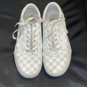 Checkered White Vans
